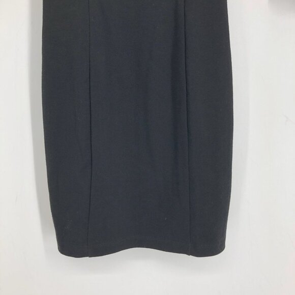 Guess Black Lace Trim 1/2 Sleeve Fitted High Neck Mini Dress size XS - Picture 4 of 15